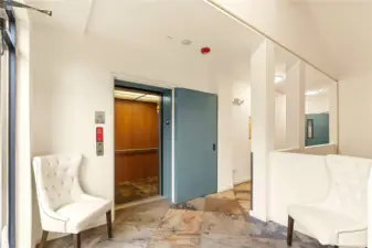 Elevator conveniently located near the unit