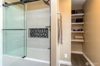 New tile surround and glass door