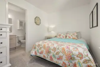 Another photo of bedroom #2 showing ensuite bathroom.