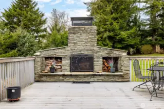 Beautiful outdoor fireplace