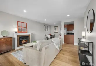 New Flooring and paint throughout. electric fireplace in the living room