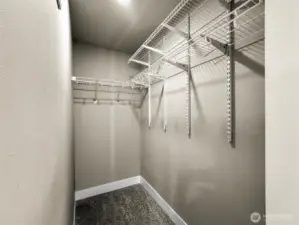 spacious walk in closet in the bedroom