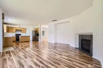 Family Room and dining nook with backyard access