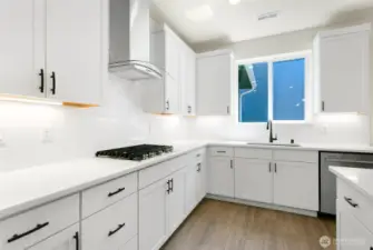 Gas cook top with under counter lighting