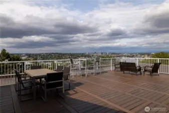 Rooftop deck with scenic views.
