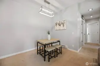 This space is big enough to handle a four seat table.