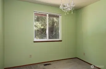 Second bedroom is on your right with new carpet.