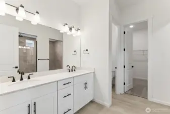 ***Actual Home *** Primary Suite bath, water closet and walk-in closet