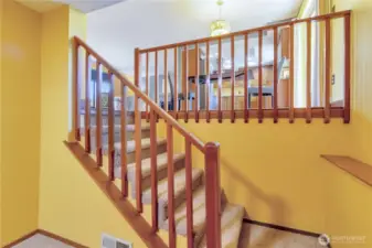 Looking toward the dining room from the lower level.