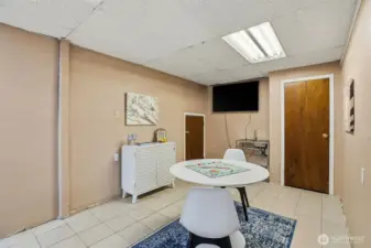 Lower Level game area, lots of storage