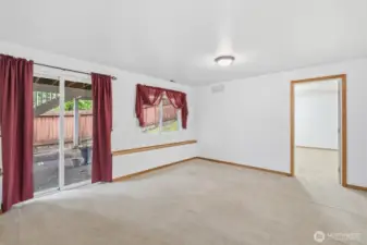 Living Room with slider to back patio