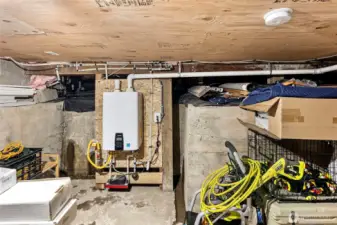 The crawl space is easily accessible from outside and is where many of the new systems are housed.