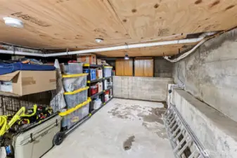 The crawl space is also a great storage place!