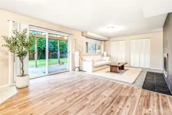 Basement recreation room. Virtually Staged.