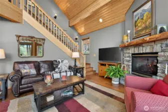 Living Room/Stairs to Primary Loft Retreat