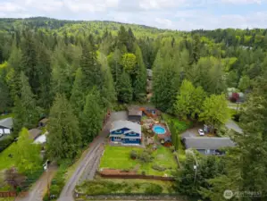 Looking down on the property which measures 120' x 199'.