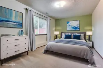 2nd primary bedroom downstairs is HUGE.. plenty of room and lots of natural light too!