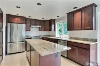 Lots of counter space in this updated Kitchen