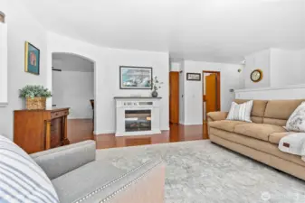The home has fresh paint and newer flooring throughout