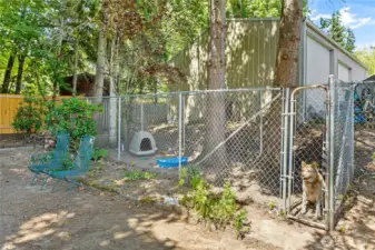 The dog run/kennel is ready for your furry friends!