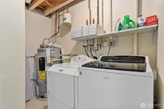 Spacious laundry/utility room and a NEW hot water heater installed July 2025