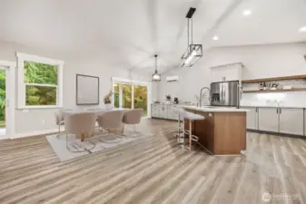 Virtually staged.  Dine in style
