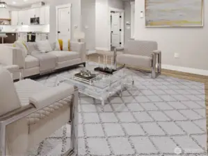 Virtually staged - Great room floor plan, perfect for relaxing or entertaining.