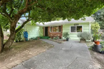 One level living with just a couple steps for entry.