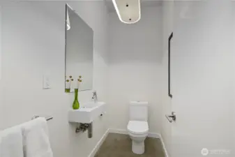 Convenient powder room on the main level.