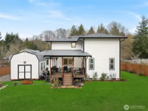 Back yard view of house