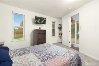 Bedroom on main, door to back yard