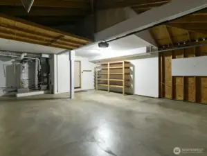 Double car garage, extra deep.