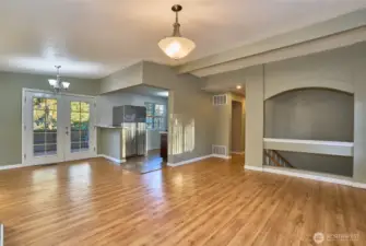 Another view of the Living Room and Dining Room leading into the Kitchen.