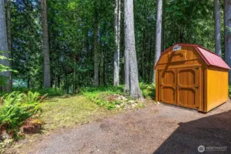 Hickory shed for added storage