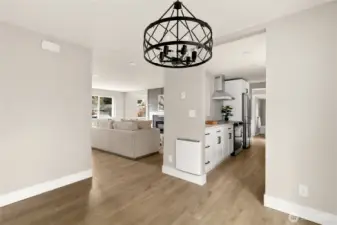 Kitchen nook with extra dining options.