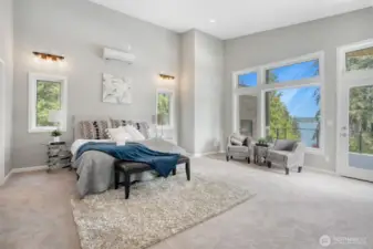 Huge Primary Suite, with gorgeous views and door to your own private deck with gas fireplace.