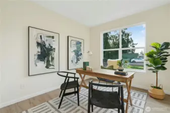 Main floor bedroom, set up as an office