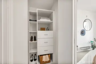 Two Bedroom Closets with Custom Shelving