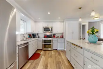 Kitchen with recessed lighting
