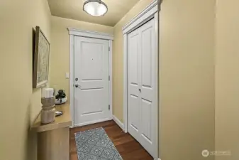 Entry with coat closet shown on right