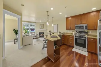 Open floorplan gleaming floors
