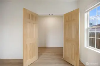 You'll find a huge walk in closet/ storage room in bedroom 1.