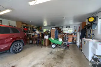 Inside garage with shop space