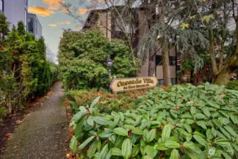 Entrance back to unit from sidewalk.