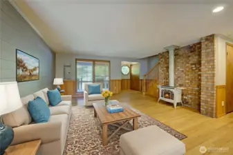 Living room, virtually staged