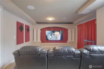 Staying: Media Room projector screen, tv wall mount bracket, 4 in ceiling speakers, projector mount in wall wiring