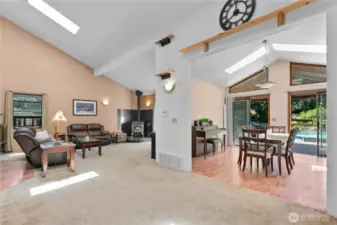 Vaulted ceilings with skylights