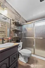 Downstairs bathroom with shower