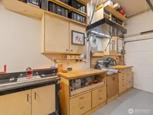 Custom built Wood Shop in 3rd Bay of Garage