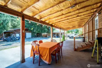 Covered Back Patio That Spans The Length Of The Home. Blueprint For Expansion